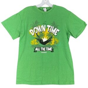 Down Time Carnival Cruise Shirt Mens M Graphic Tee Tropical Vacation‎ Resortwear